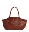 WEEKEND MAX MARA LEATHER WOVEN TOTE BAG