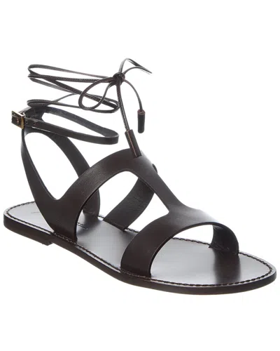 Weekend Max Mara Lemma Leather Sandal In Brown