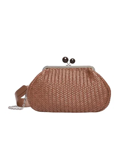 Weekend Max Mara Letter Detail Shoulder Bag In Brown