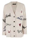 Weekend Max Mara Sleeveless V-neckline Graphic Design Long Sleeves In Neutral