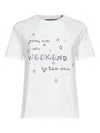 Weekend Max Mara Lettering-print Cotton T-shirt In White