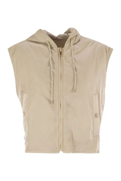 Weekend Max Mara Levante - Reversible Canvas Waistcoat In Gold