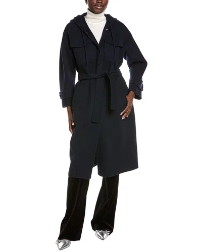 Weekend Max Mara Levante Wool Coat In Blue