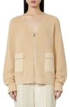 Weekend Max Mara Libero Front Zip Cardigan In Neutral