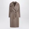 Weekend Max Mara Light Beige Double-breasted Midi Coat In Brown
