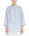 Weekend Max Mara Light Blue Linen Stripe Shirt In Light Blue