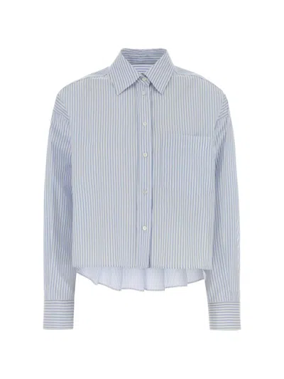 Weekend Max Mara Light Blue Striped Poplin Jacket