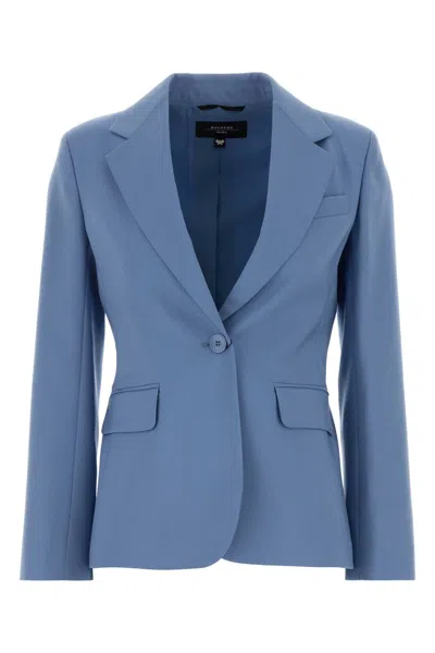 Weekend Max Mara Light-blue Wool Lamine Blazer