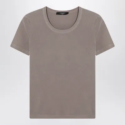 Weekend Max Mara Light Brown Cotton Blend T Shirt In Purple