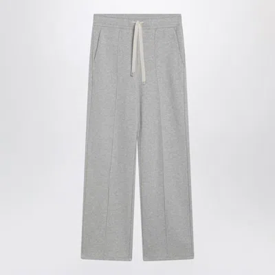 WEEKEND MAX MARA WEEKEND MAX MARA LIGHT GREY COTTON-FLEECE TROUSERS