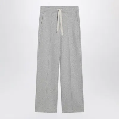 Weekend Max Mara Light Grey Cottonfleece Trousers In Gray