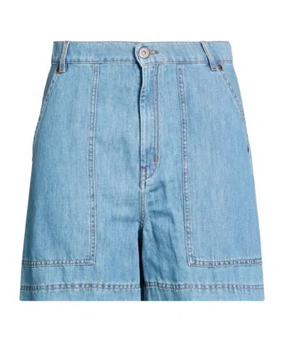 Weekend Max Mara Light-wash Denim Shorts In Blue