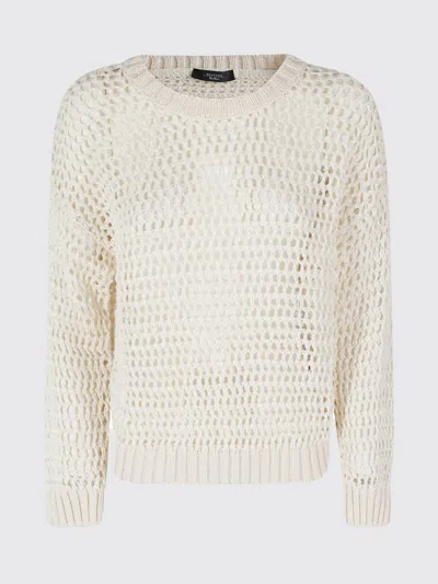 Weekend Max Mara Linen And Cotton Crewneck Pullover By In Neutral