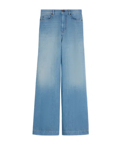 Weekend Max Mara Linen And Cotton Denim Jeans - Navy In Blue