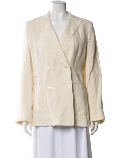Pre-owned Weekend Max Mara Linen Blazer In Blue