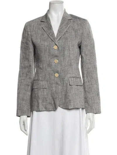 Pre-owned Weekend Max Mara Linen Blazer In Blue