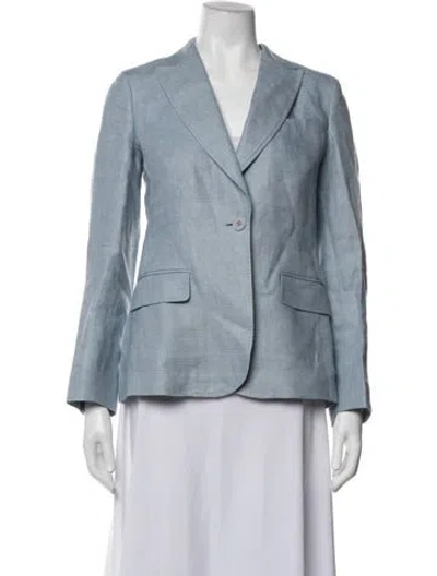 Pre-owned Weekend Max Mara Linen Blazer In Blue