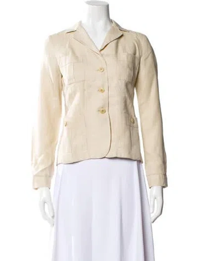 Pre-owned Weekend Max Mara Linen Blazer In Neutral