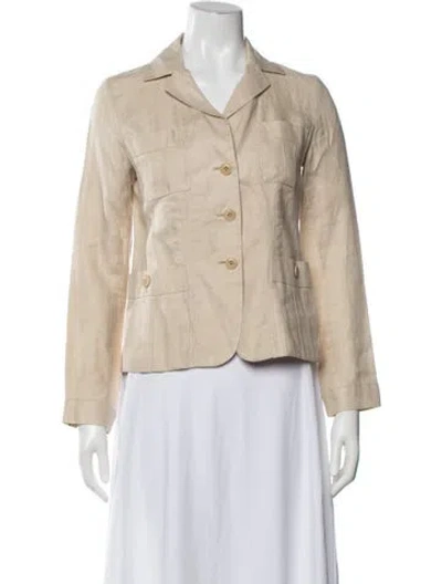 Pre-owned Weekend Max Mara Linen Blazer In Neutrals