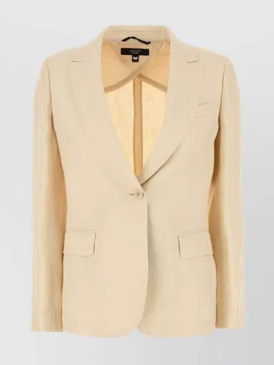WEEKEND MAX MARA LINEN BLAZER NOTCHED LAPEL