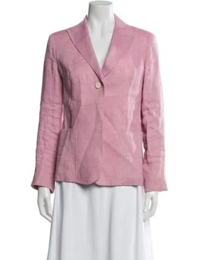 Pre-owned Weekend Max Mara Linen Blazer In Pink