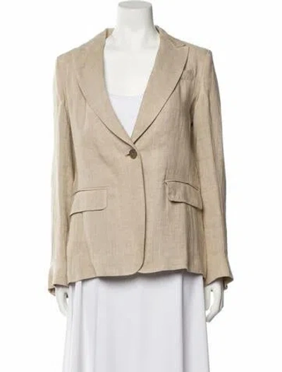 Pre-owned Weekend Max Mara Linen Blazer W/ Tags In Neutral