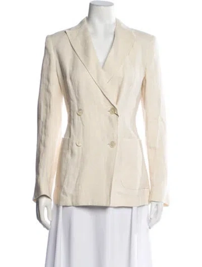Pre-owned Weekend Max Mara Linen Blazer W/ Tags In Neutrals