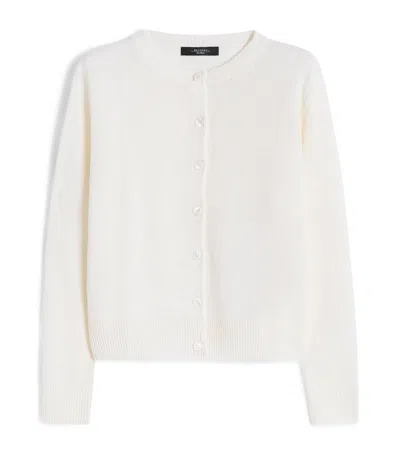 Weekend Max Mara Linen Cardigan In White