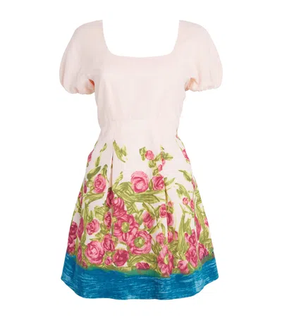 WEEKEND MAX MARA LINEN-COTTON FLORAL PRINT MINI DRESS