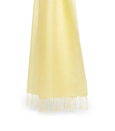 Weekend Max Mara Linen Fringe-trim Scarf In Yellow