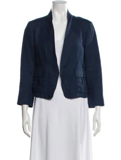 Pre-owned Weekend Max Mara Linen Jacket In Blue