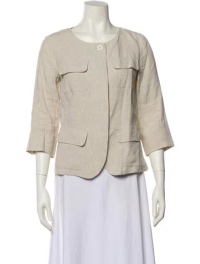 Pre-owned Weekend Max Mara Linen Jacket In Neutral