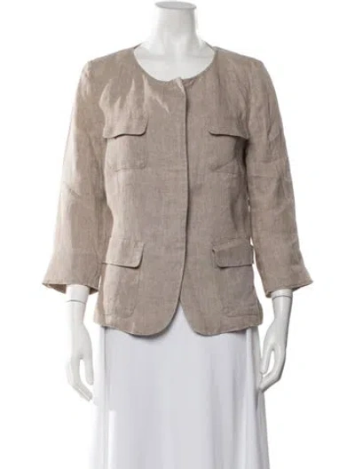 Pre-owned Weekend Max Mara Linen Jacket In Neutral