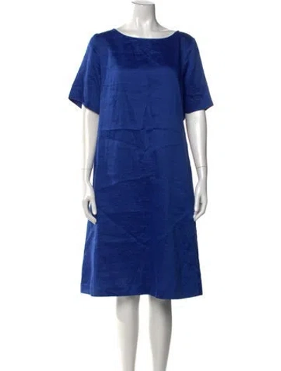Pre-owned Weekend Max Mara Linen Knee-length Dress In Blue