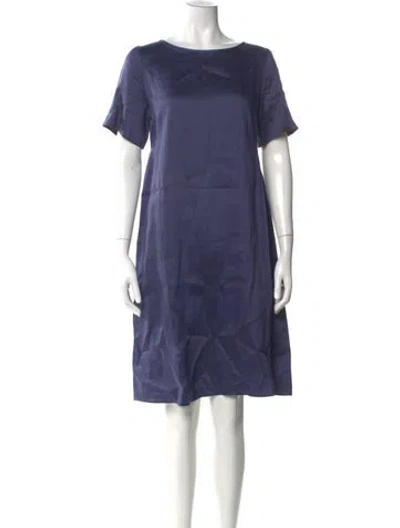 Pre-owned Weekend Max Mara Linen Knee-length Dress In Blue