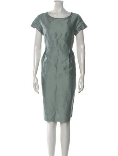 Pre-owned Weekend Max Mara Linen Knee-length Dress In Brown
