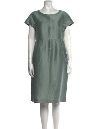 Pre-owned Weekend Max Mara Linen Knee-length Dress W/ Tags In Green