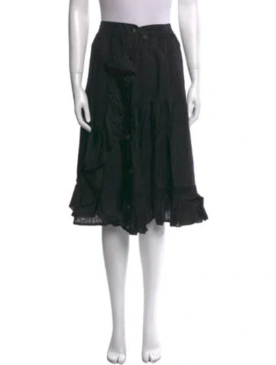 Pre-owned Weekend Max Mara Linen Knee-length Skirt In Black