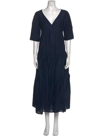 Pre-owned Weekend Max Mara Linen Long Dress In Blue
