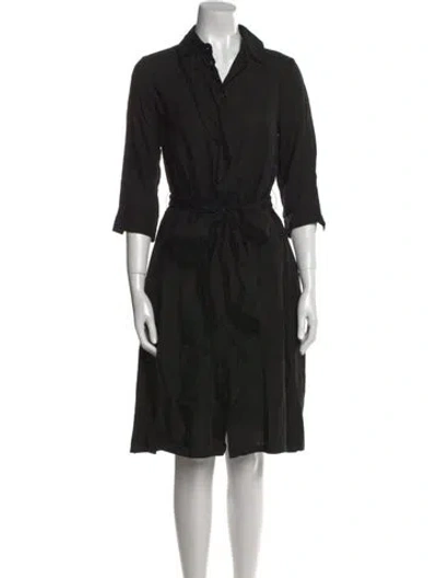 Pre-owned Weekend Max Mara Linen Midi Length Dress In Black