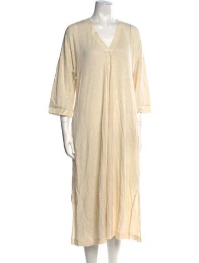 Pre-owned Weekend Max Mara Linen Midi Length Dress In Neutral