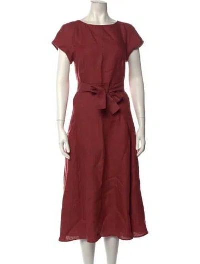 Pre-owned Weekend Max Mara Linen Midi Length Dress In Orange