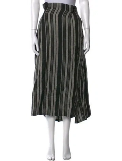 Pre-owned Weekend Max Mara Linen Midi Length Skirt In Black/grey