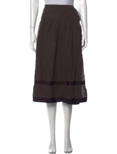 Pre-owned Weekend Max Mara Linen Midi Length Skirt In Grey