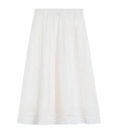 Weekend Max Mara Linen Midi Skirt In White