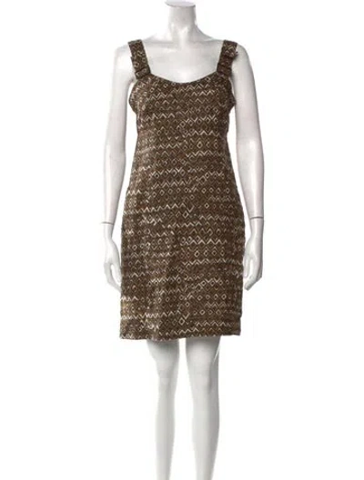 Pre-owned Weekend Max Mara Linen Mini Dress In Brown