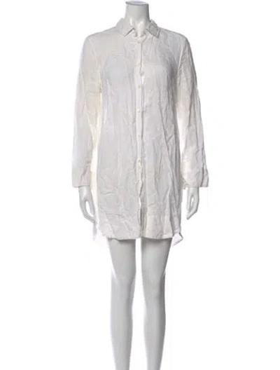 Pre-owned Weekend Max Mara Linen Mini Dress In White