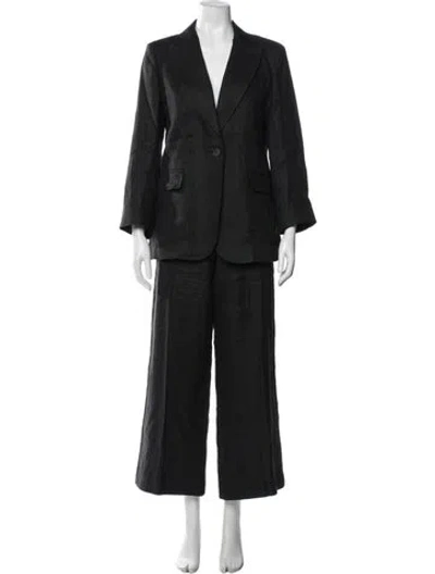 Pre-owned Weekend Max Mara Linen Pantsuit In Black