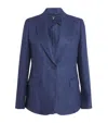 Weekend Max Mara Linen Single-breasted Blazer In Navy