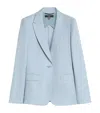 Weekend Max Mara Linen Single-breasted Blazer In Blue